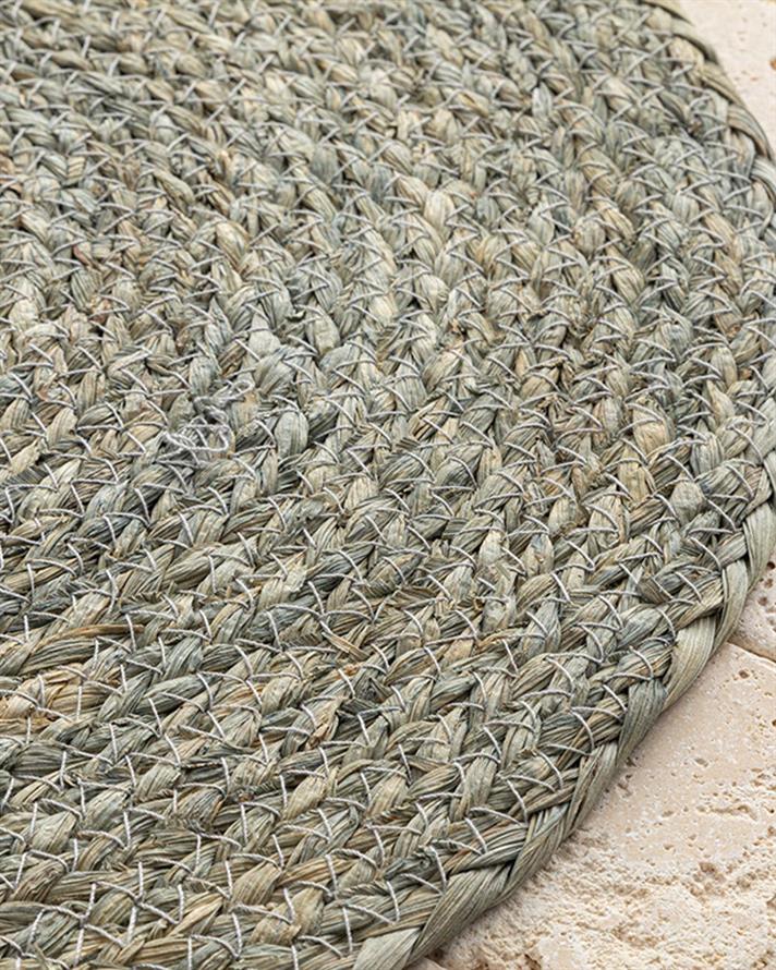 Set 2 suporturi farfurie, Umbila, rafie, 38 cm, gri