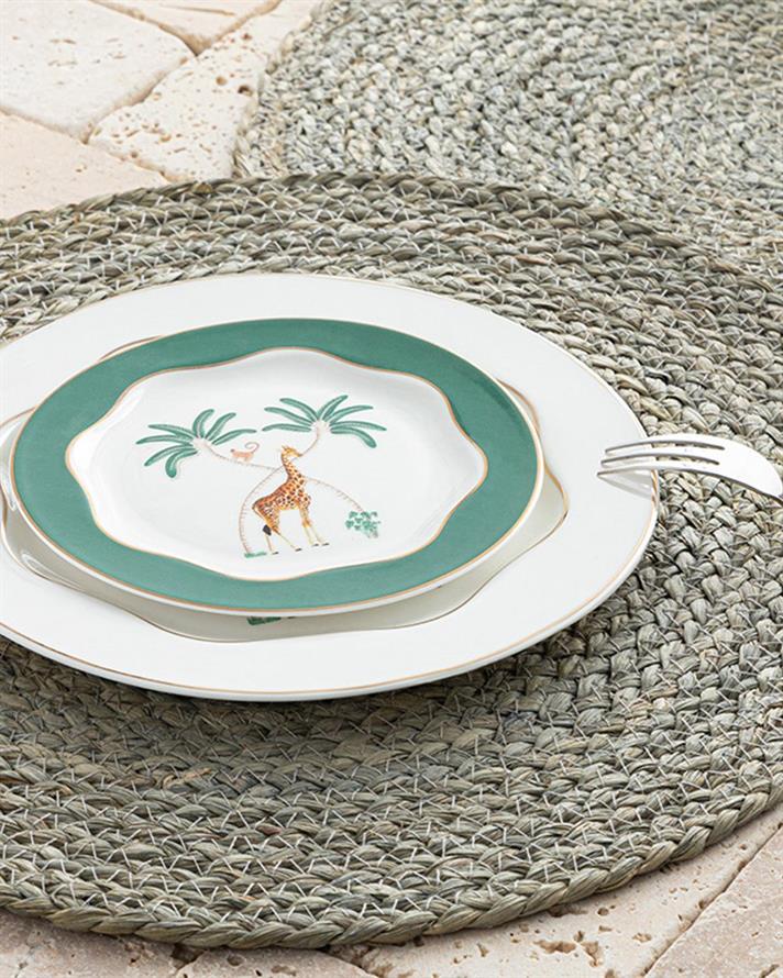 Set 2 suporturi farfurie, Umbila, rafie, 38 cm, gri