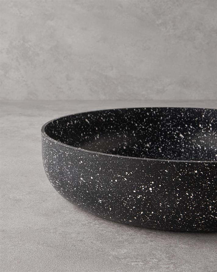 Aluminiu 2 Piese Set Tigăi 24-28 cm Negru