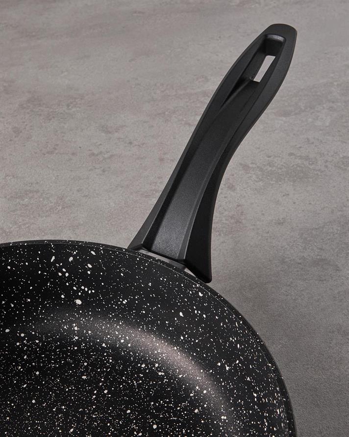 Aluminiu 2 Piese Set Tigăi 24-28 cm Negru