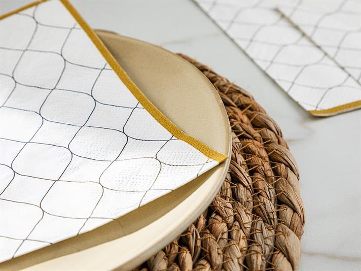 Set 20 șervețele, Annika, hârtie, 33x33 cm, alb