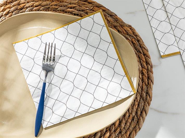 Set 20 șervețele, Annika, hârtie, 33x33 cm, alb