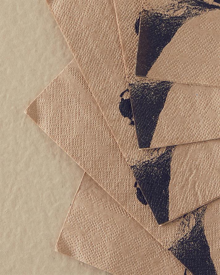 Set 20 șervețele, Black Deer, hârtie, 33x33 cm, negru