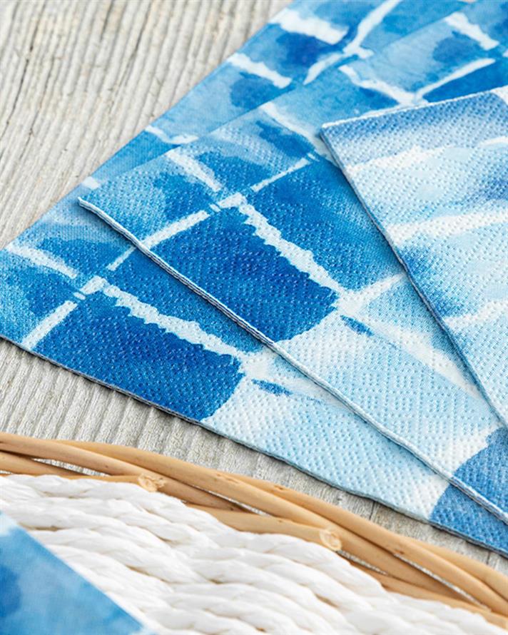 Set 20 șervețele, Carre, hârtie, 33x33 cm, bleu