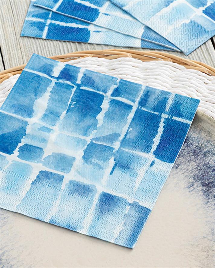Set 20 șervețele, Carre, hârtie, 33x33 cm, bleu