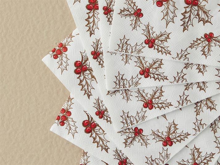 Set 20 șervețele, Christmas Cocaine, hârtie, 33x33 cm, roșu