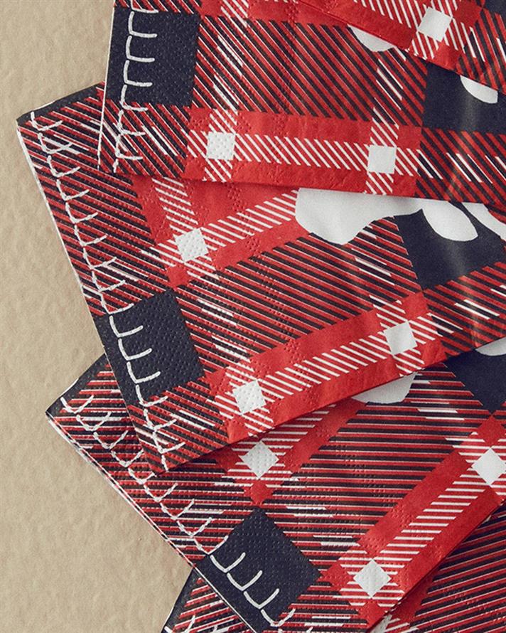 Set 20 șervețele, Christmas Deer, hârtie, 33x40, roșu