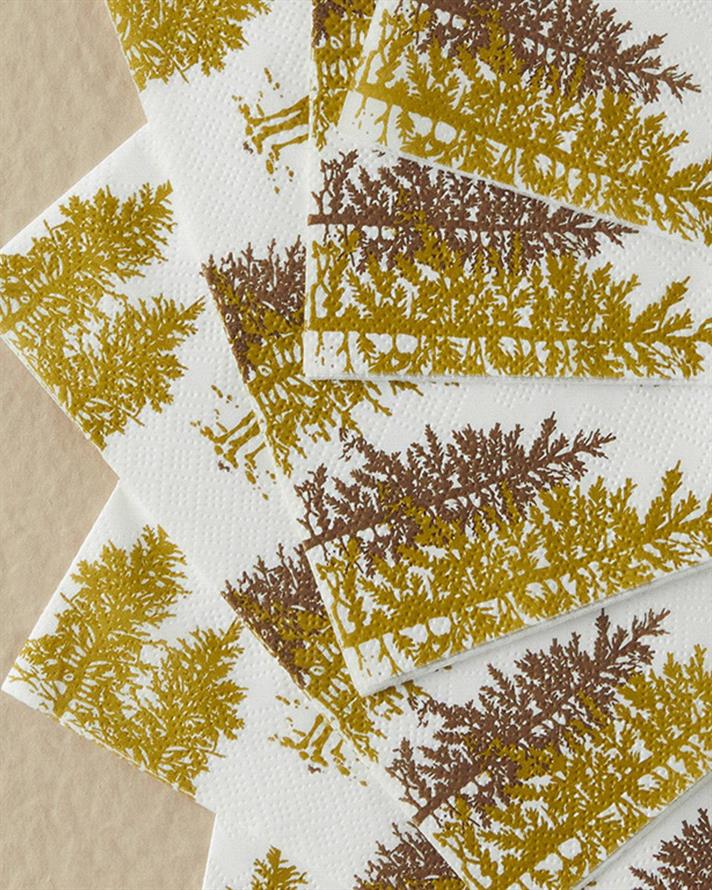 Set 20 șervețele, Christmas Forest, hârtie, 33x33 cm, auriu