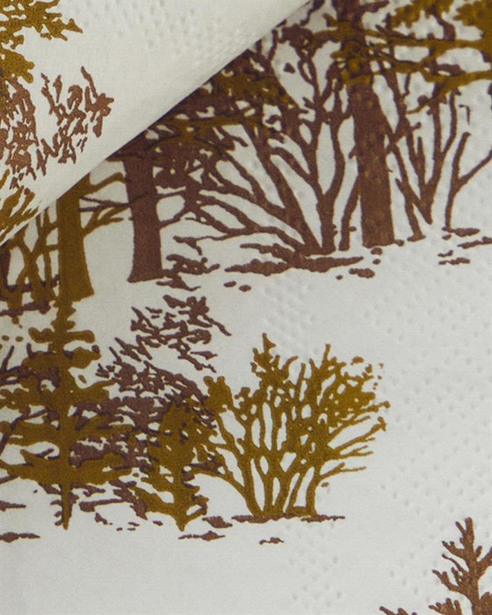 Set 20 șervețele, Christmas Forest, hârtie, 33x33 cm, auriu