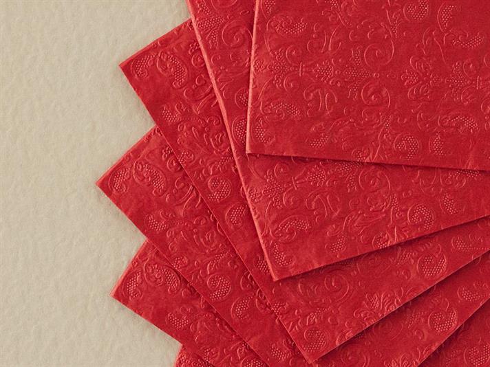 Set 20 șervețele, Christmas Straight, hârtie, 33x33 cm, roșu