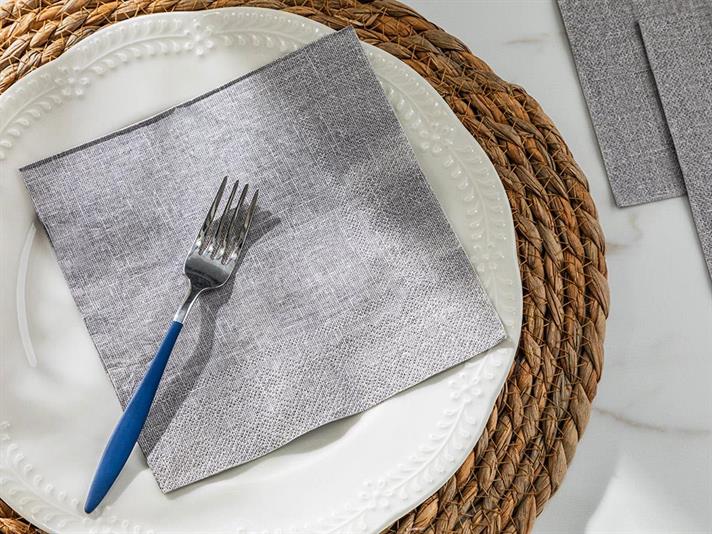 Set 20 șervețele, Colette, hârtie, 33x33 cm, gri