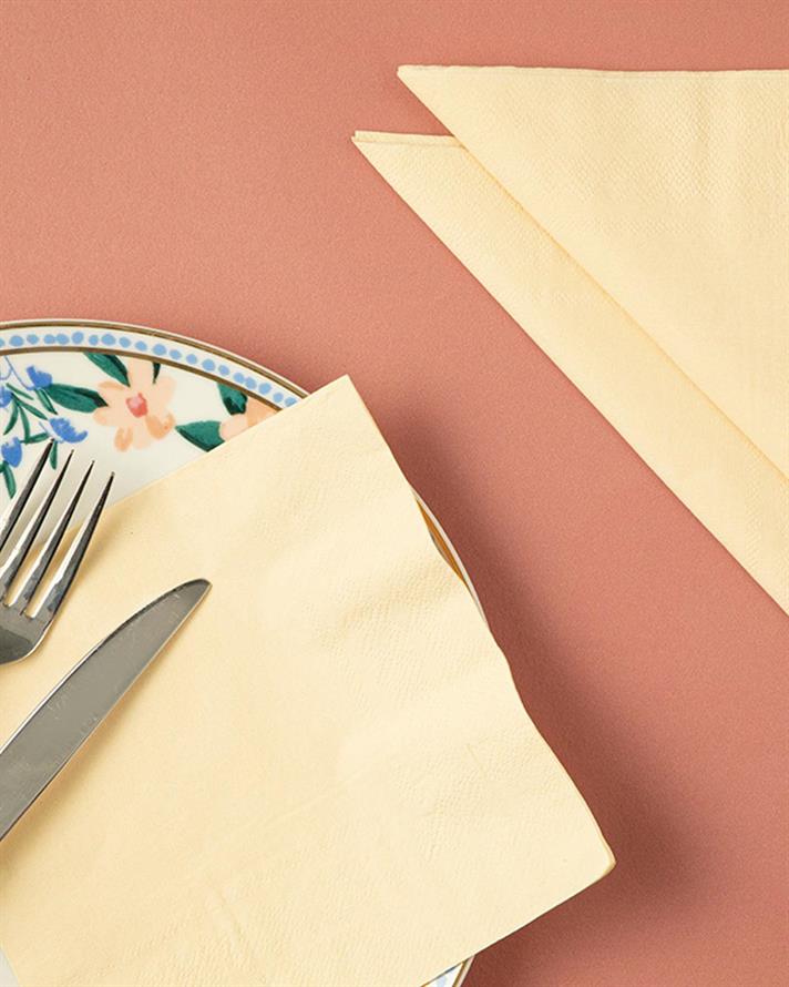 Set 20 șervețele, Colorist, hârtie, 33x33 cm, crem