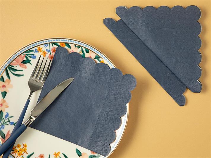 Set 20 șervețele, Festival, hârtie, 33x33 cm, bleumarin