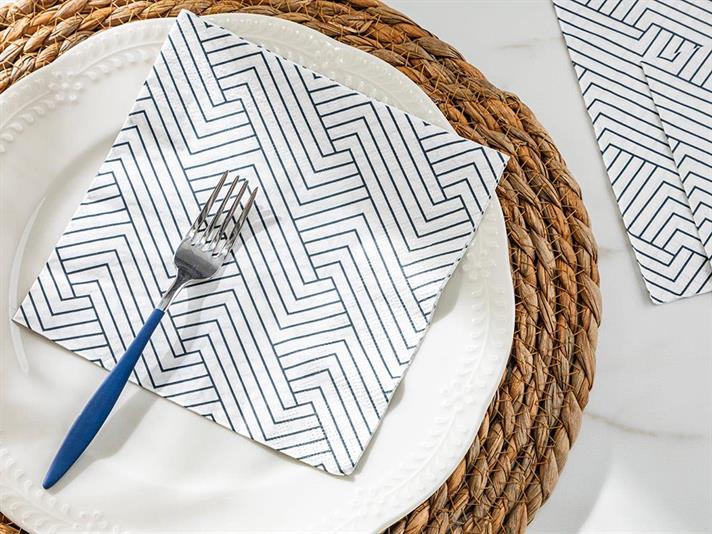 Set 20 șervețele, Gate, hârtie, 33x33 cm, negru