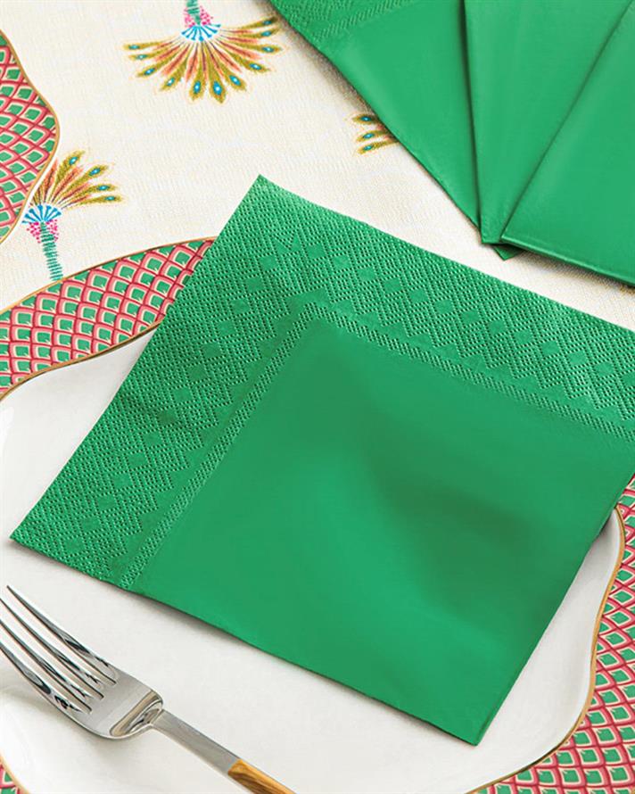 Set 20 șervețele, Hilfe, hârtie, 33x33 cm, verde