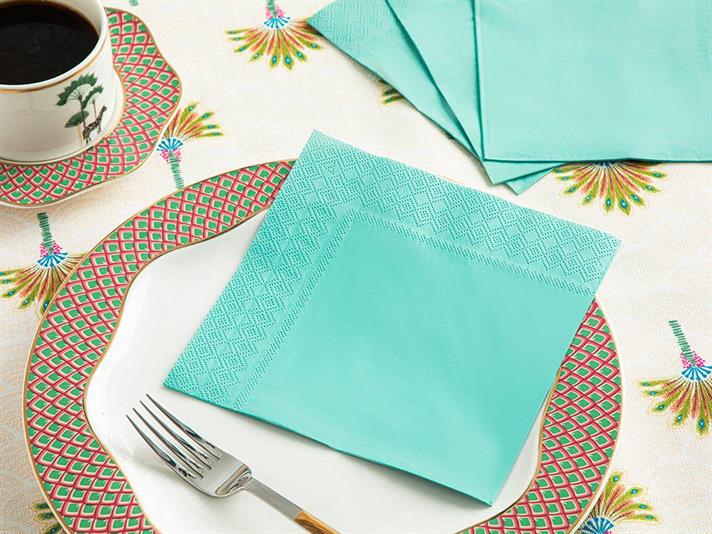 Set 20 șervețele, Hilfe, hârtie, 33x33 cm, bleu