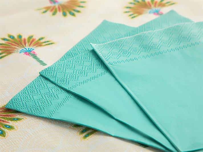 Set 20 șervețele, Hilfe, hârtie, 33x33 cm, bleu