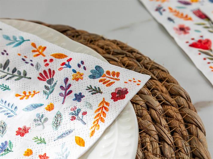 Set 20 șervețele, Laila, hârtie, 33x33 cm, alb