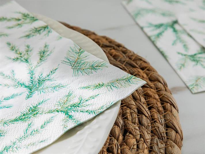 Set 20 șervețele, Malin, hârtie, 33x33 cm, verde