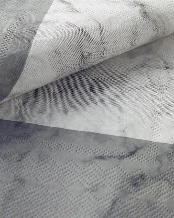 Set 20 șervețele, Marble Stripe, hârtie, 33x33 cm, argintiu