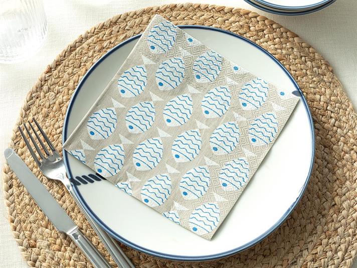 Set 20 șervețele, Marine 1, hârtie, 33x33 cm, bej