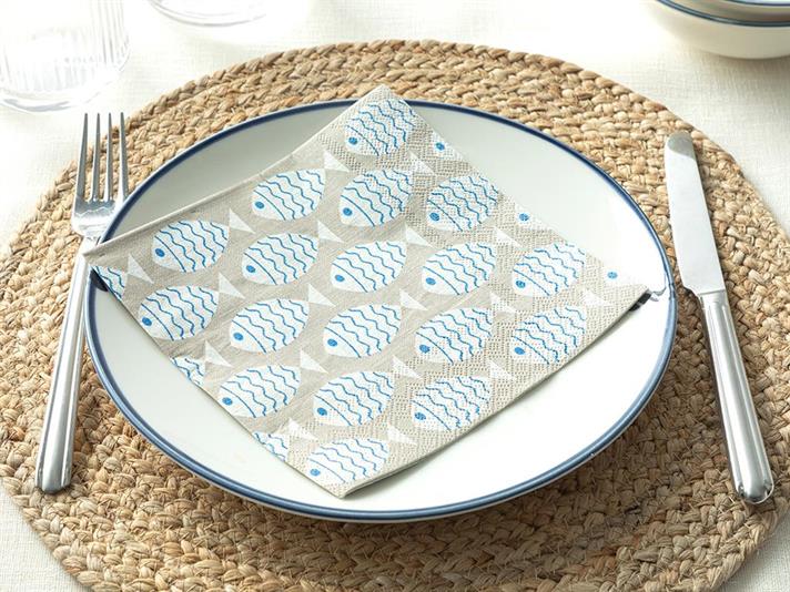 Set 20 șervețele, Marine 1, hârtie, 33x33 cm, bej