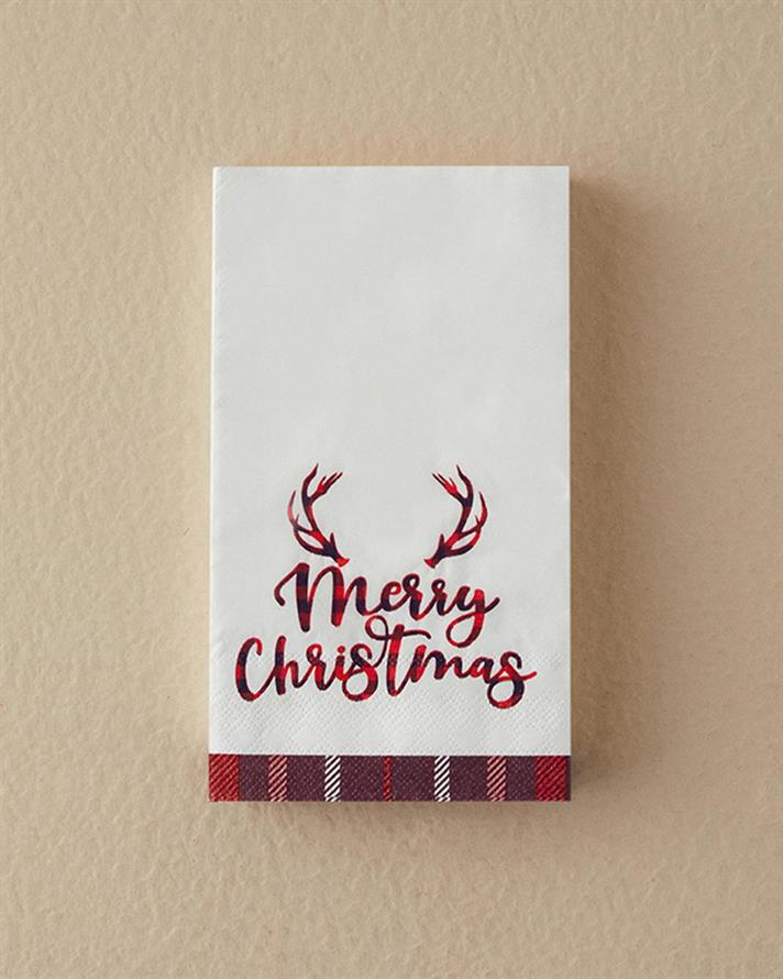 Set 20 șervețele, Merry Christmas, hârtie, 33x40, roșu