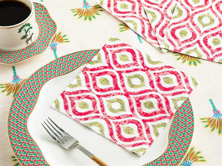 Set 20 șervețele, Morabe, hârtie, 33x33 cm, roșu