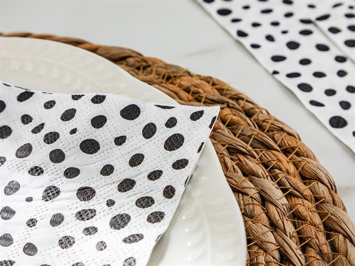 Set 20 șervețele, Orkanen, hârtie, 33x33 cm, negru