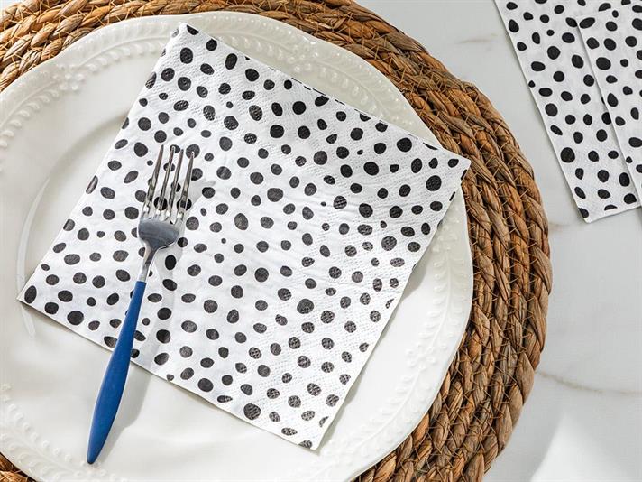 Set 20 șervețele, Orkanen, hârtie, 33x33 cm, negru