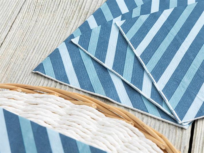 Set 20 șervețele, Papir, hârtie, 33x33 cm, bleu