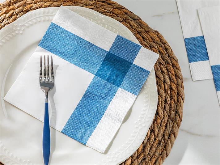 Set 20 șervețele, Ribbon, hârtie, 33x33 cm, bleu