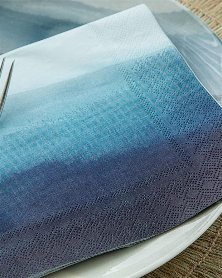 Set 20 șervețele, Silhouette, hârtie, 33x33 cm, bleumarin