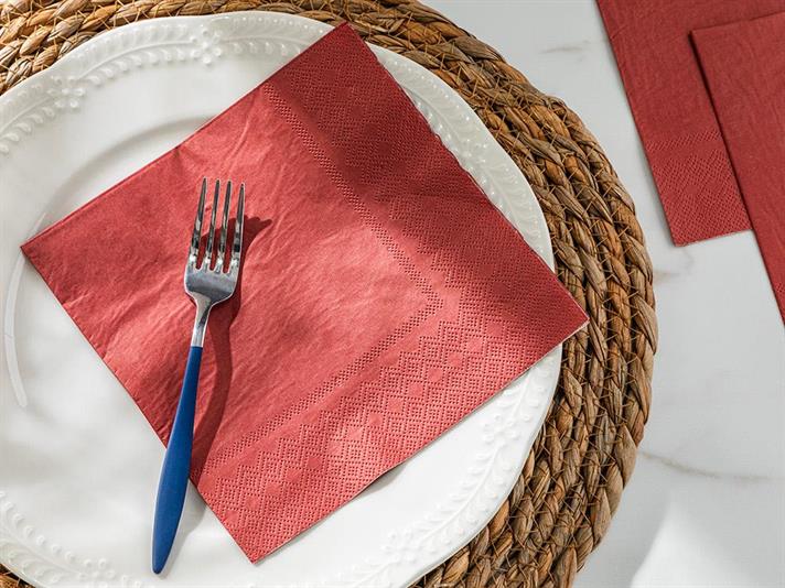 Set 20 șervețele, Tangerine, hârtie, 33x33 cm, terracotta