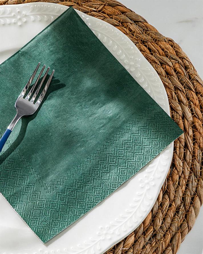 Set 20 șervețele, Tangerine, hârtie, 33x33 cm, verde