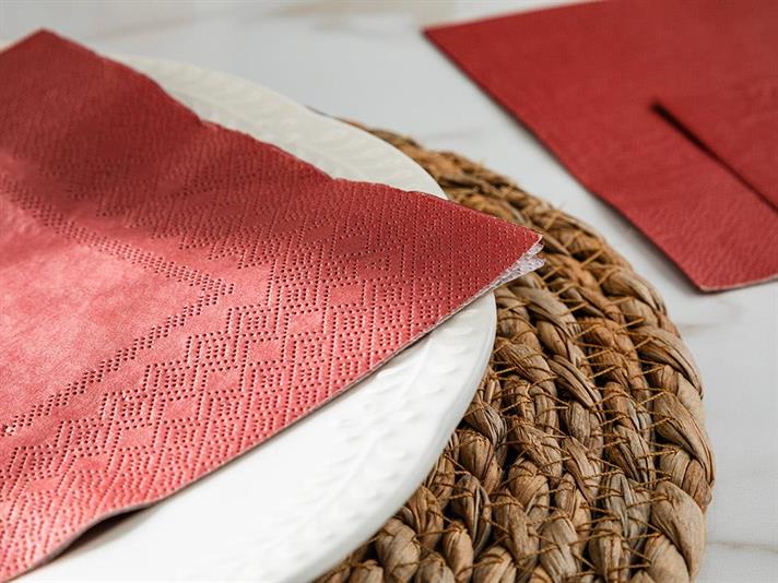 Set 20 șervețele, Tangerine, hârtie, 33x33 cm, terracotta