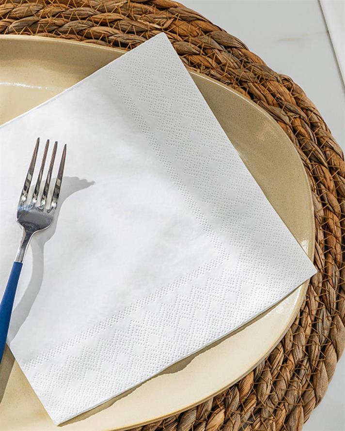 Set 20 șervețele, Tangerine, hârtie, 33x33 cm, alb