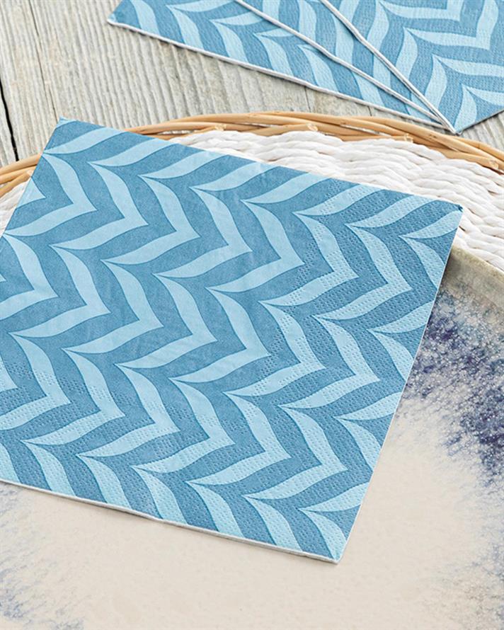 Set 20 șervețele, Vonal, hârtie, 33x33 cm, bleu