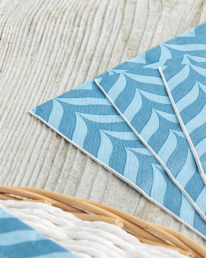 Set 20 șervețele, Vonal, hârtie, 33x33 cm, bleu