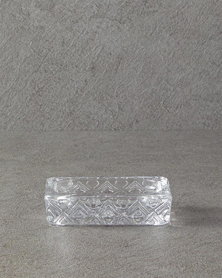 Set 3 accesorii de baie, Deluxe, sticlă, 8,5x11 + 12,5x3 + 8,5x13,5  cm, transparent