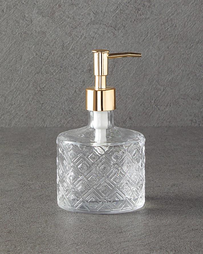 Set 3 accesorii de baie, Deluxe, sticlă, 8,5x11 + 12,5x3 + 8,5x13,5  cm, transparent