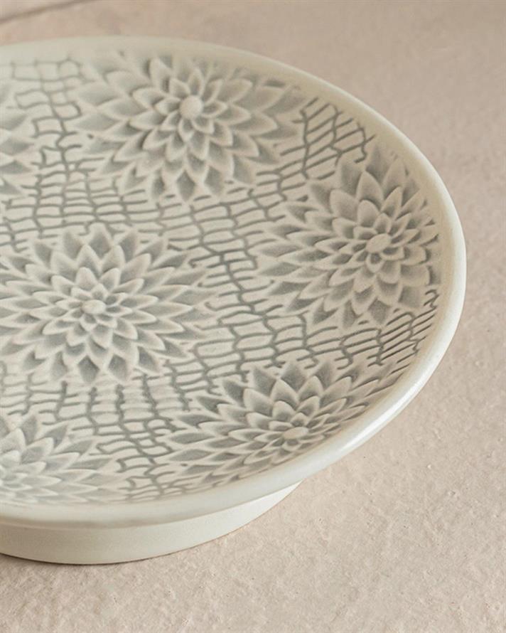 Set 3 accesorii de baie, Dolce Vita, ceramică, 8x8x14 + 9x9x11 + 13x13x2  cm, crem