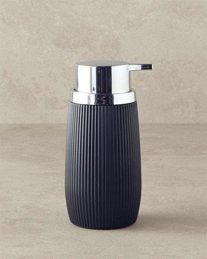 Set 3 accesorii de baie, Evelyn, plastic, 17,5x6,5x6,5 + 9x6,5x6,5 + 1 cm, negru