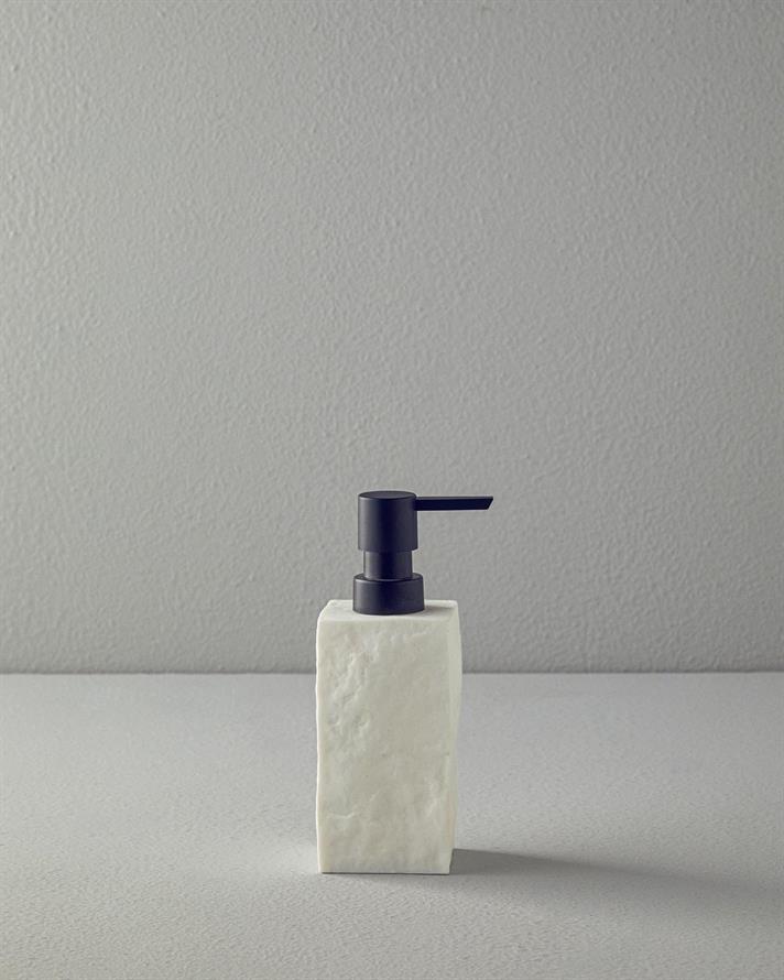 Set 3 accesorii de baie, Marble, polirăsină, 16x10x19 cm, alb