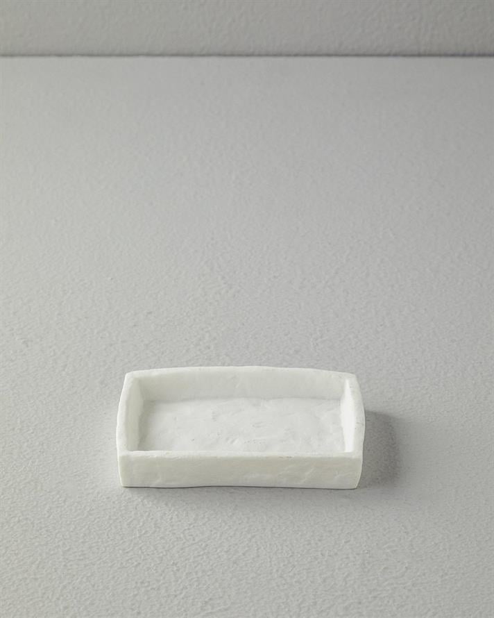 Set 3 accesorii de baie, Marble, polirăsină, 16x10x19 cm, alb