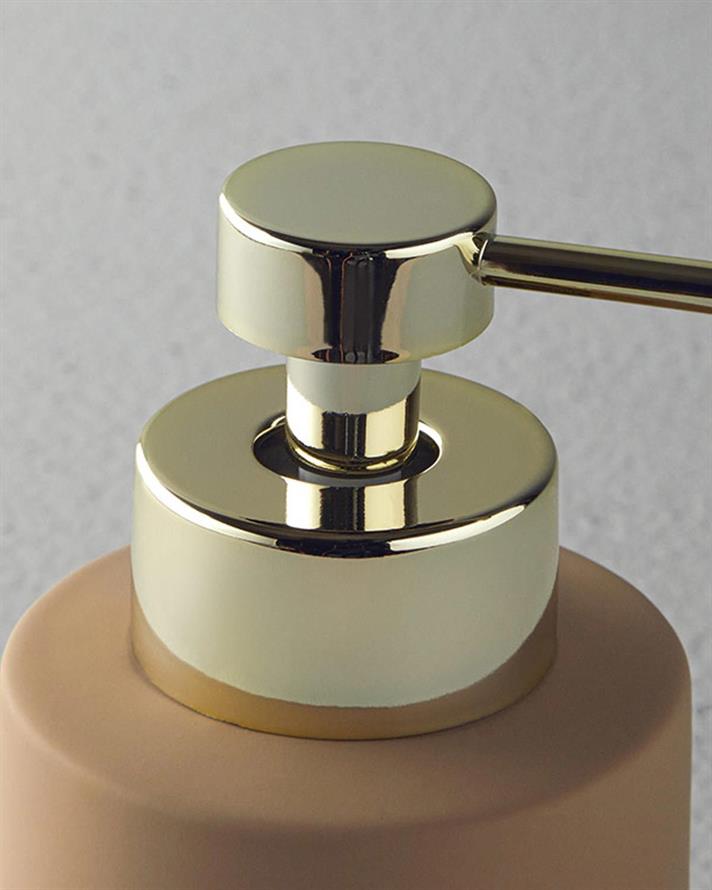 Set 3 accesorii de baie, Moderna, ceramică, 9x17,8 + 8,4x11,5 + 10,7x2,5 cm, bej