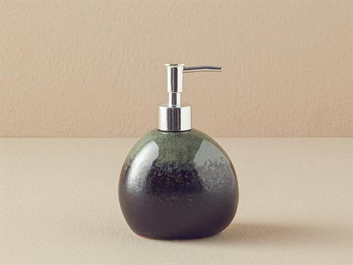 Set 3 accesorii de baie, Nora, ceramică, 12x16 + 9,5x10 + 11,5x2,5 cm, gri