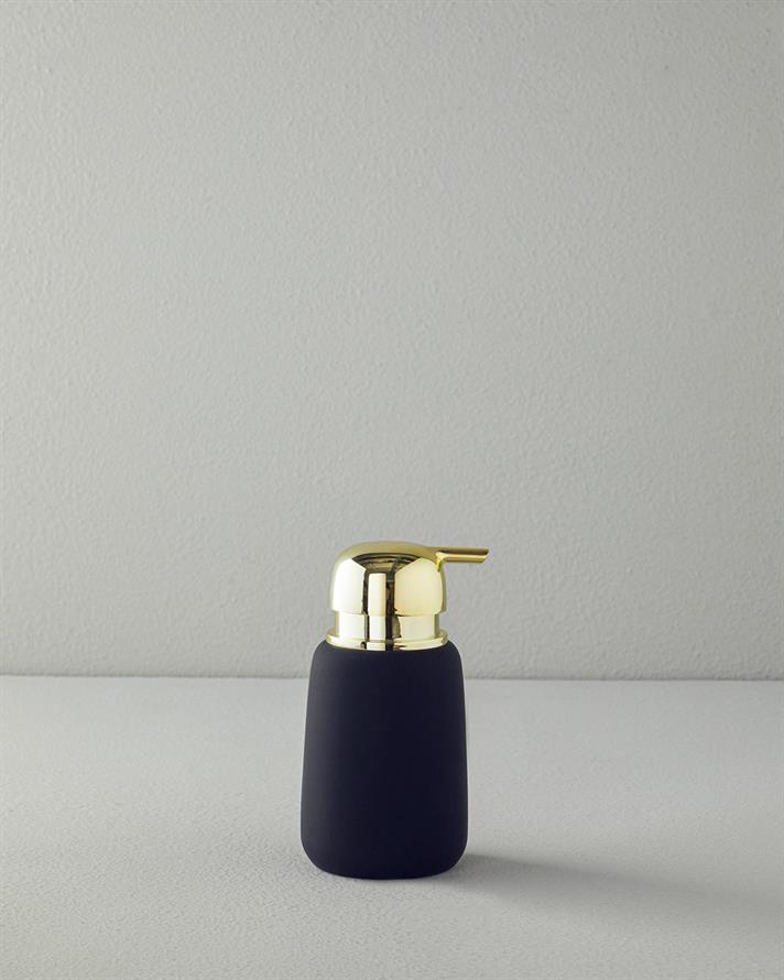 Set 3 accesorii de baie, Shade, ceramică, 8,6x16,7 + 8,5x11,2 + 11x3  cm, negru