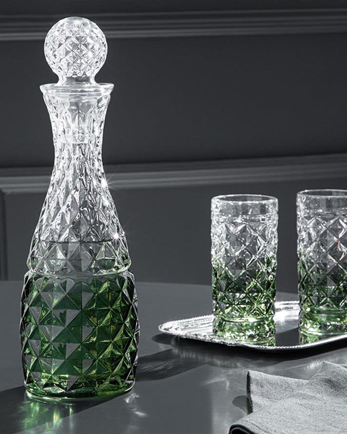Set 3 carafă, Victory, sticlă, 1000 ml, verde