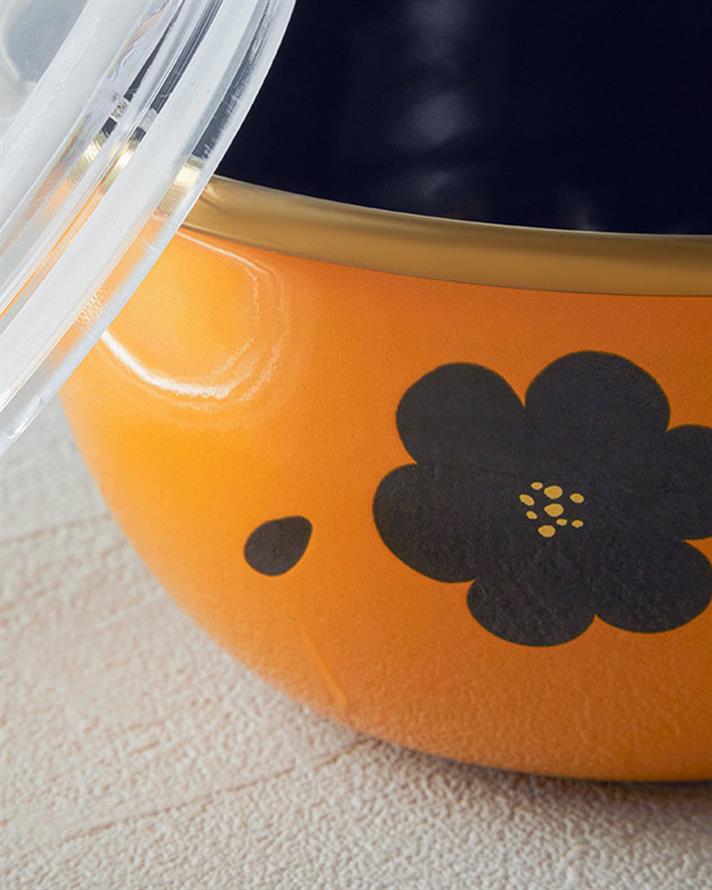 Enamel 2 Set Storage Box 12-14 cm Mustard